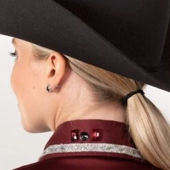 Burgundy Bling Faux Button Show Top -Western Cowboy Equipment Shop 72019 alt2