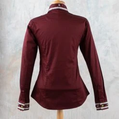 Burgundy Bling Faux Button Show Top -Western Cowboy Equipment Shop 72019 back
