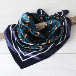 Teal Cheetah Wild Rag