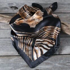 Black And Tan Animal Print Wild Rag