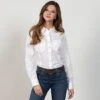 Wrangler Young Rider White Snap Blouse 2 Wrangler Young Rider White Snap Blouse -Western Cowboy Equipment Shop 7379 M