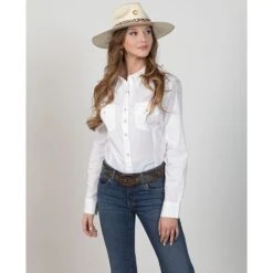 Wrangler Young Rider White Snap Blouse -Western Cowboy Equipment Shop 7379 alt2 M