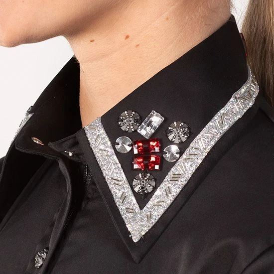 Black Bling Fuax Button Show Top 4 Black Bling Fuax Button Show Top - Image 2
