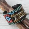 Blue Navajo Rug Story Cuff -Western Cowboy Equipment Shop 75898