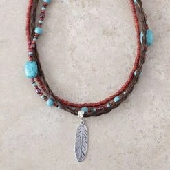 Sorrel Horsehair Feather Necklace