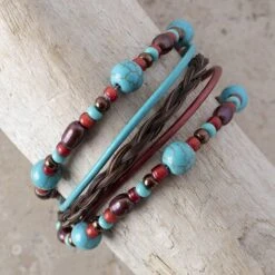 Sorrel Horsehair Turquoise Pearl Bracelet