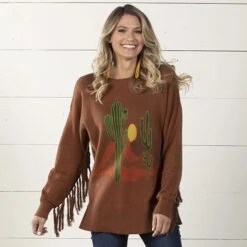 Cactus Fringe Sweater