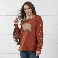 Bison Fringe Sweater