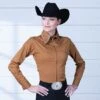 Rhinestone Collar Latte Show Blouse 1 Rhinestone Collar Latte Show Blouse -Western Cowboy Equipment Shop 80855