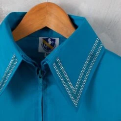 Rhinestone Collar Turquoise Show Blouse -Western Cowboy Equipment Shop 80856 detail 1