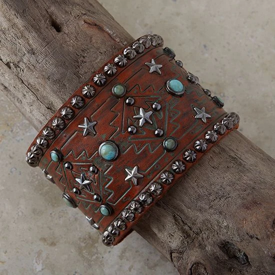 Aztec Leather Cuff 3 Aztec Leather Cuff