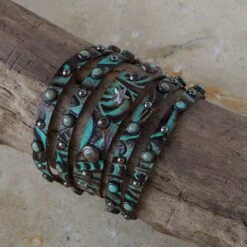 Turquoise Split Wrap Floral Bracelet
