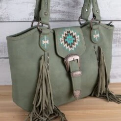 Darby Green Aztec Handbag -Western Cowboy Equipment Shop 836014 detail