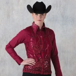 Burgundy Sequin Show Vest