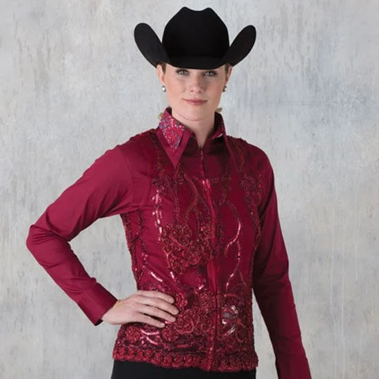 Burgundy Sequin Show Vest 3 Burgundy Sequin Show Vest