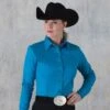 Teal Buckstitch Show Blouse 1 Teal Buckstitch Show Blouse -Western Cowboy Equipment Shop 84096 2
