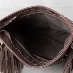 Trinity Ranch Brown Floral Tooled Cowhide Crossbody -Western Cowboy Equipment Shop 849154 int A