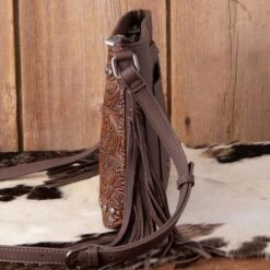 Trinity Ranch Coffee Floral Tooled Crossbody 8 Trinity Ranch Coffee Floral Tooled Crossbody -Western Cowboy Equipment Shop 849155 side A