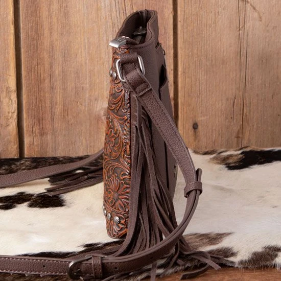 Trinity Ranch Coffee Floral Tooled Crossbody 5 Trinity Ranch Coffee Floral Tooled Crossbody - Image 3