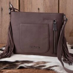 Trinity Ranch Aztec Floral Tooled Crossbody -Western Cowboy Equipment Shop 849156 back A
