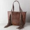 Trinity Ranch Brown Floral Tooled Cowhide Tote -Western Cowboy Equipment Shop 849158 A