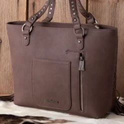 Trinity Ranch Coffee Floral Tooled Tote -Western Cowboy Equipment Shop 849159 back A