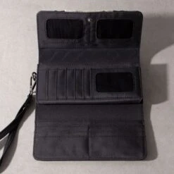 Trinity Ranch Black Cowhide Floral Tooled Wallet -Western Cowboy Equipment Shop 849964 int A