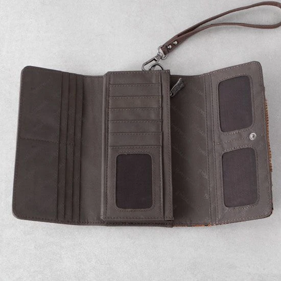 Trinity Ranch Brown Cowhide Floral Tooled Wallet 5 Trinity Ranch Brown Cowhide Floral Tooled Wallet - Image 3