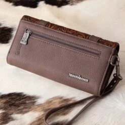 Trinity Ranch Coffee Floral Tooled Wallet -Western Cowboy Equipment Shop 849966 back A