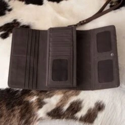 Trinity Ranch Coffee Floral Tooled Wallet -Western Cowboy Equipment Shop 849966 int A