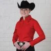 Red Zip Front Show Blouse -Western Cowboy Equipment Shop 8733 1