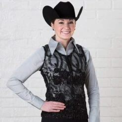 Black Sequin Show Vest