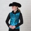 Turquoise Sequin Show Vest -Western Cowboy Equipment Shop 8790