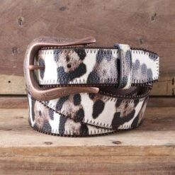 Roper Cream Copper Leopard Belt