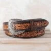 Roper Brown Tooled Flower Belt -Western Cowboy Equipment Shop 8841790