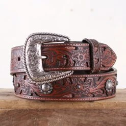 Roper Tooled Concho Belt