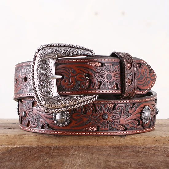Roper Tooled Concho Belt 3 Roper Tooled Concho Belt