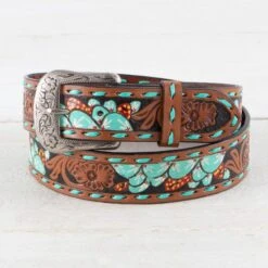 Roper Womens Blue Floral Belt