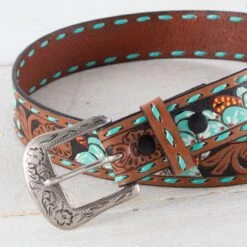 Roper Womens Blue Floral Belt -Western Cowboy Equipment Shop 8849790 detail A
