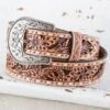ROPER Brown Floral Tooled Belt