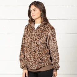 Untamed Leopard Sherpa Pullover -Western Cowboy Equipment Shop 88915 alt2