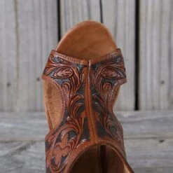 Roper Mika II Tan Tooled Mules -Western Cowboy Equipment Shop 9212728 toe