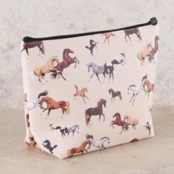 Lila Large White Horse Cosmetic Bag 8 Lila Large White Horse Cosmetic Bag -Western Cowboy Equipment Shop 926218 reverse