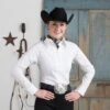 White Zip Front Show Blouse -Western Cowboy Equipment Shop 9267