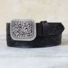 Ariat Black Tooled Belt With Rhinestone Buckle -Western Cowboy Equipment Shop A10006901