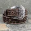 Ariat Brown Floral Studded Belt -Western Cowboy Equipment Shop A1513802