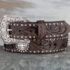 Ariat Brown Concho Studded Belt 2 Ariat Brown Concho Studded Belt -Western Cowboy Equipment Shop A1518602