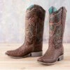 Corral Embroidered Steer Skull Full Quill Ostrich Boots -Western Cowboy Equipment Shop A4045