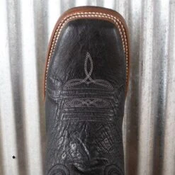 Corral Black Smooth Ostrich Boots -Western Cowboy Equipment Shop A4058 toe