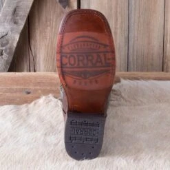 Corral Brown Full Quill Ostrich Boots -Western Cowboy Equipment Shop A4059 sole